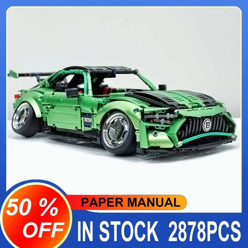T5019 MOC Гальваническое зеленое AMG GT 2878 шт. модель супер автомобиля строительные