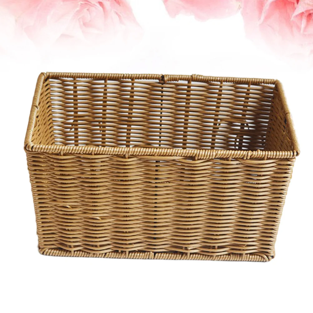

Rattan Storage Basket Wicker Storage Bins Tea Storage Box Hand Woven Shelf Baskets Organizer Home Nursery Decoration Picnic