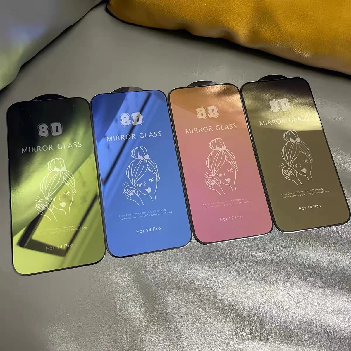 

10pcs 8D MIRROR Tempered Glass Premium Make Up Screen Protector Film For iPhone15 14 Pro Max 13 Mini 12 11 XS XR X 8 7 6 Plus SE