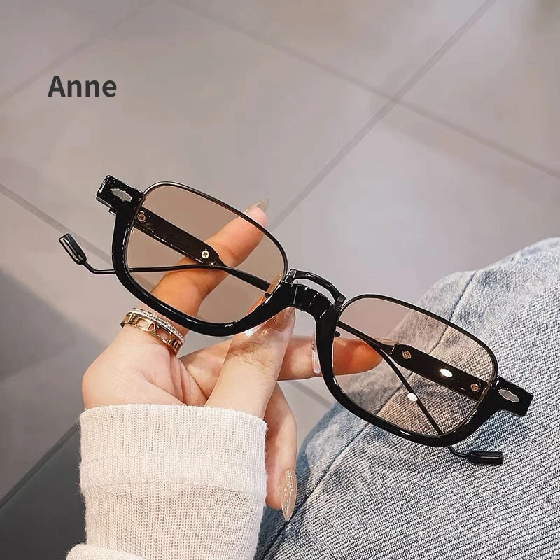 

Vintage Semi-Rimless Blue Light Blocking Glasses Men Women Metal Frame Protection Eyeglasses Anti Blue Unisex Rectangle Eyewear
