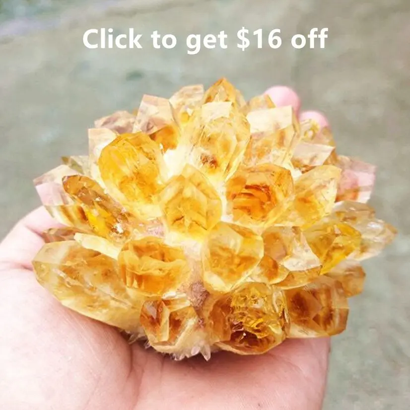 Natural Citrine Crystal Cluster Yellow Quartz Cluster Healing Yellow Raw Stones mineral Specimen Home Decoration