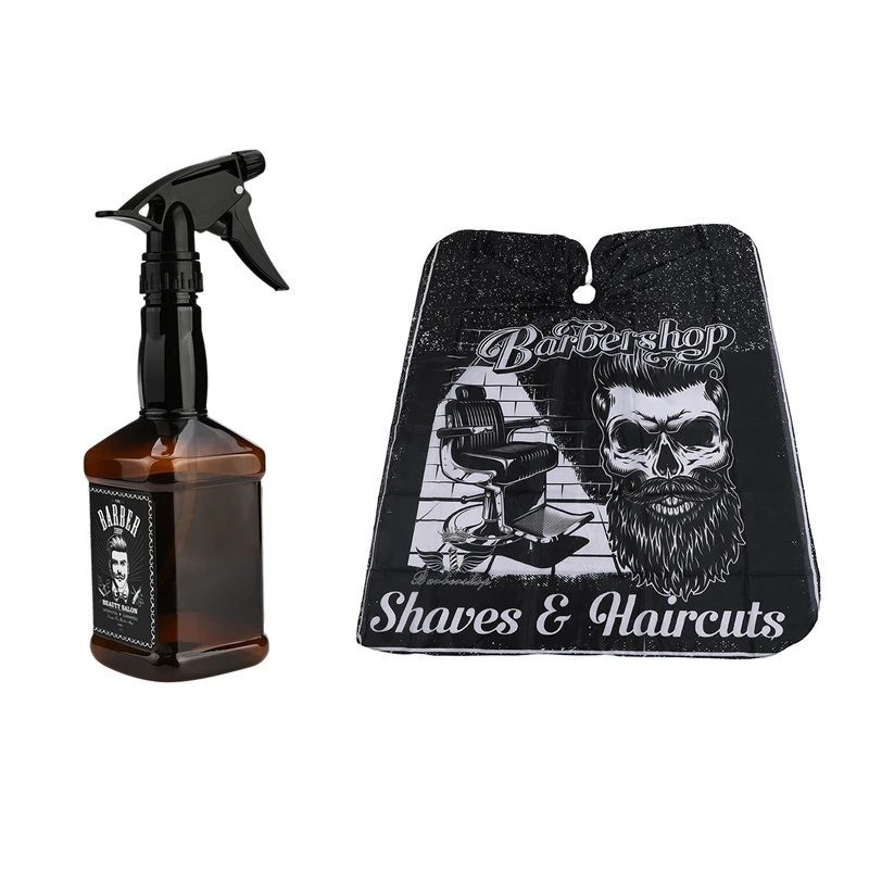 

1Pcs Cutting Hair Waterproof Cloth Haircut Salon Barber Cape & 1Pcs 50Ml Hairdressing Spray Bottle Salon Barber Hair Tools Hair