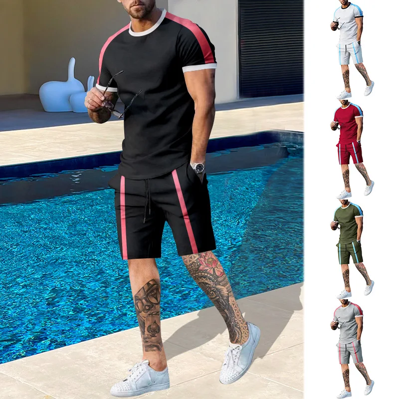 Men's Summer Short Sleeve T-shirt New Men's Short Sleeve Shorts Sports Casual Set Men's Clothing Sets