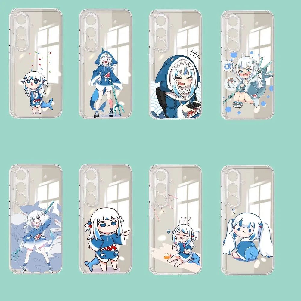 Чехол для телефона Anime Hololive Gawr Gura Samsung Galaxy A52 A12 A51 S21 Edge S22 ULTRA S23 S20LITE Plus Ultra Transparent Cover