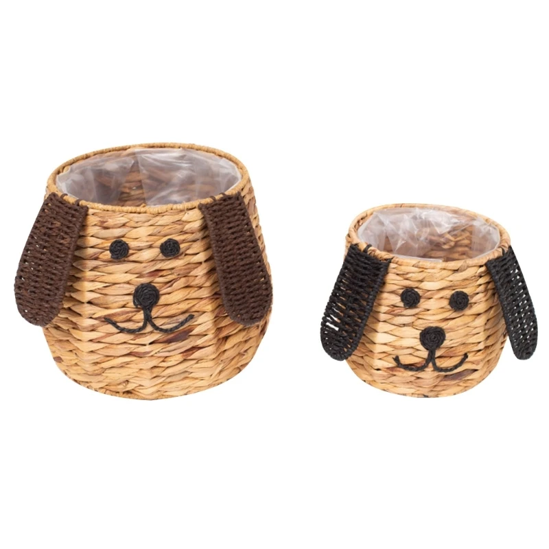 

Hand-woven Wood Storage-Basket Portable-Wall Hanging- Flower-Basket Organizer Fruit Vegetable Rattan Box Dropshipping