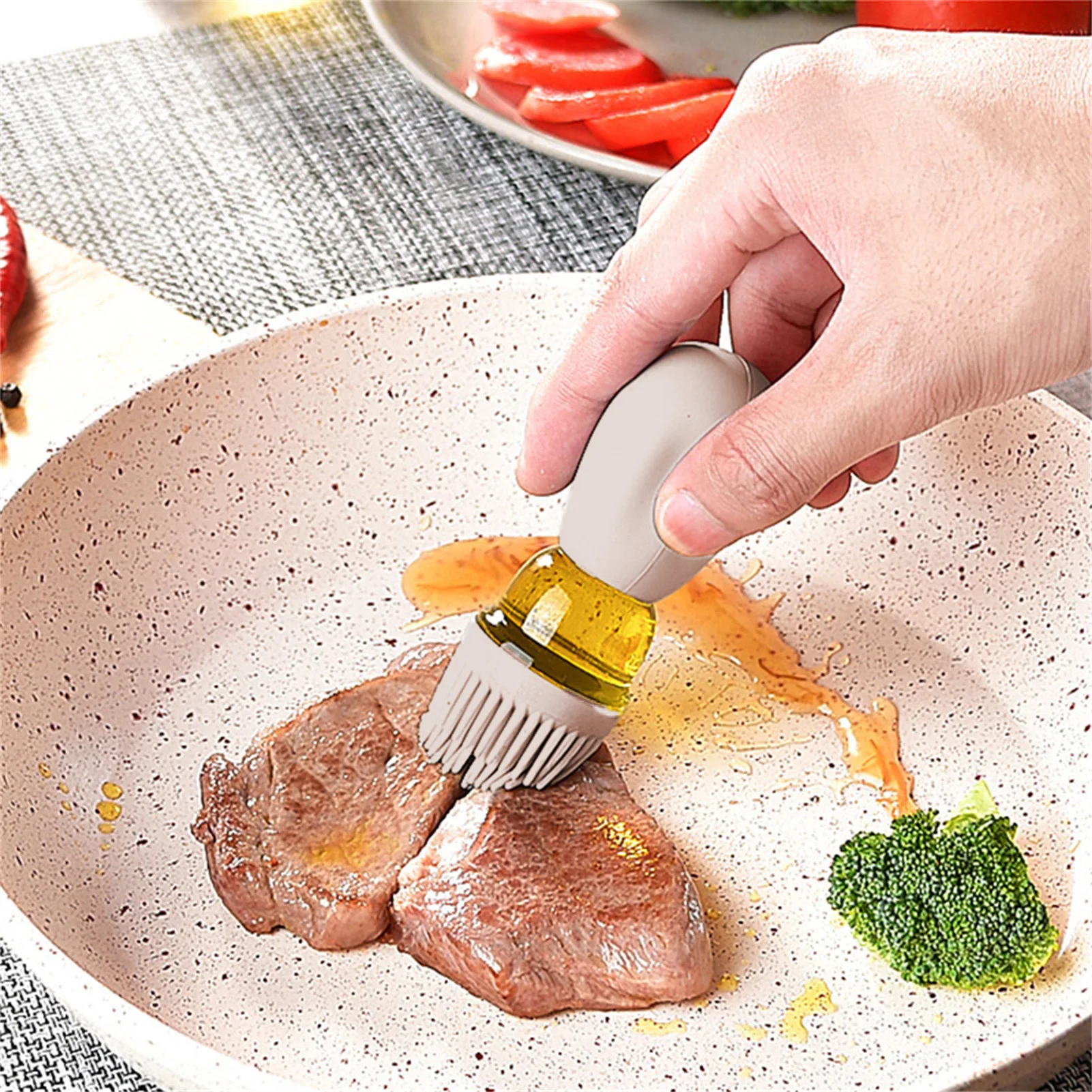 

Кухонная креативная кактусовая щетка для масла, кастрюля, силиконовая бутылка для масла для выпечки, количественная щетка для масла с бутылкой, уличная щетка для барбекю