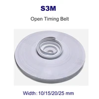 1 20meters open timing synchronous belt s3m width 10152025mm pitch 3mm arc teeth pu white polyurethane with steel wire