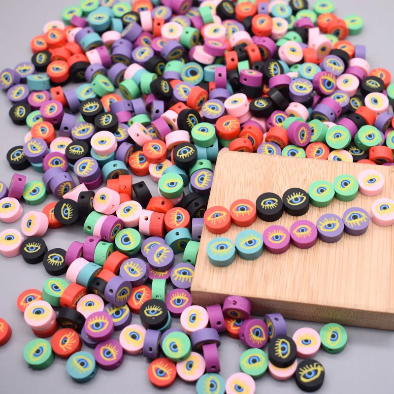 

New Color Evil Eye Polymer Clay Beads Turkish eyes Round Loose Spacer Beads For Jewelry Making DIY Charm Bracelet Necklace
