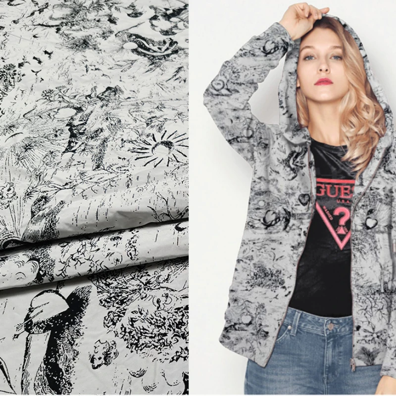 

Brocade Yarn-dyed Fabric Cupid's Arrow Dark Pattern Jacquard Coat Trench Coat Jacket Brand Cloth By The Yard Designer