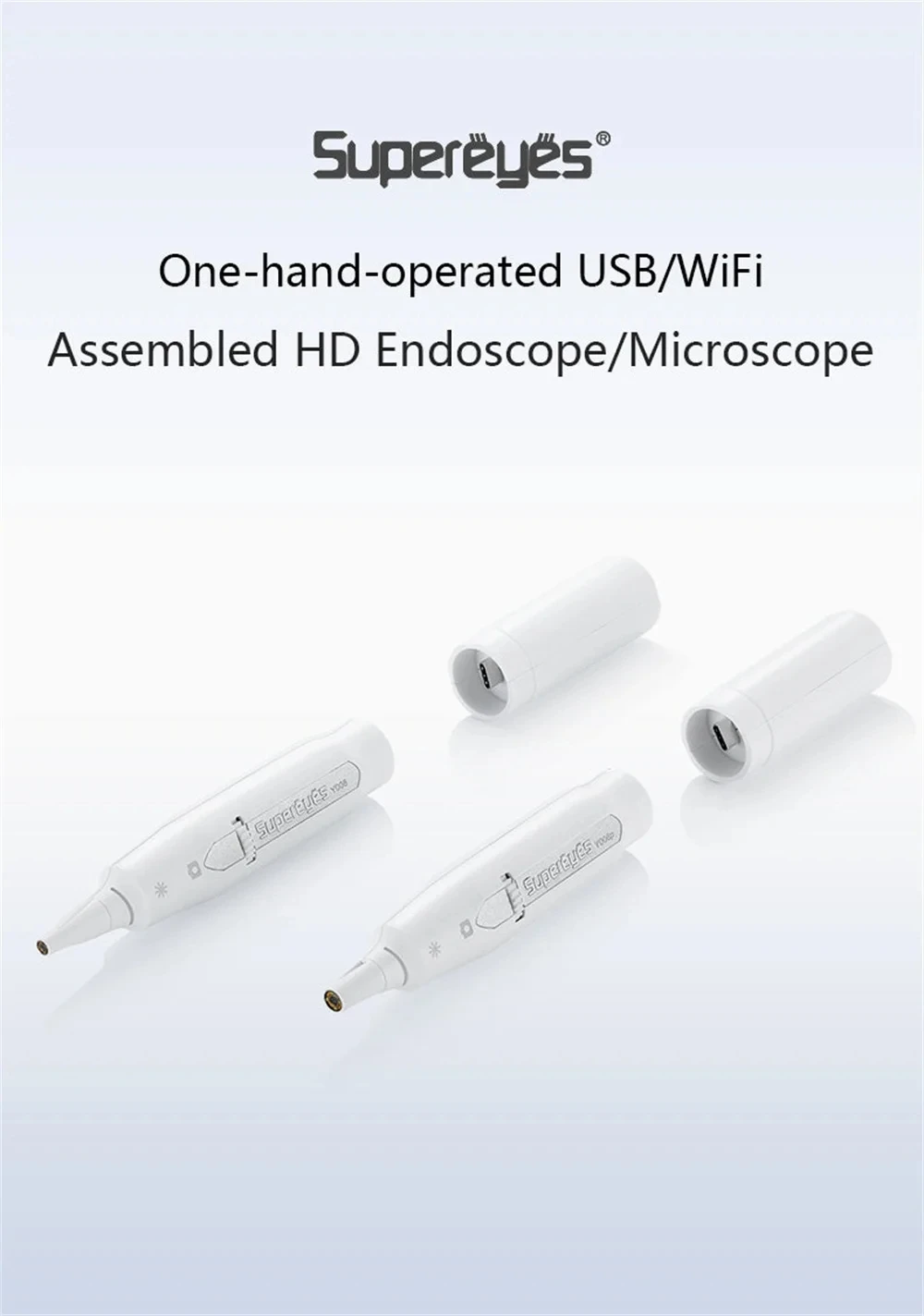 Фото 2MP 1080P Supereyes Y008 1-500X WIFI визуальный ушной выбор эндоскоп очиститель отоскопа цифровой микроскоп для человеческих волос домашних животных кожи носа №3
