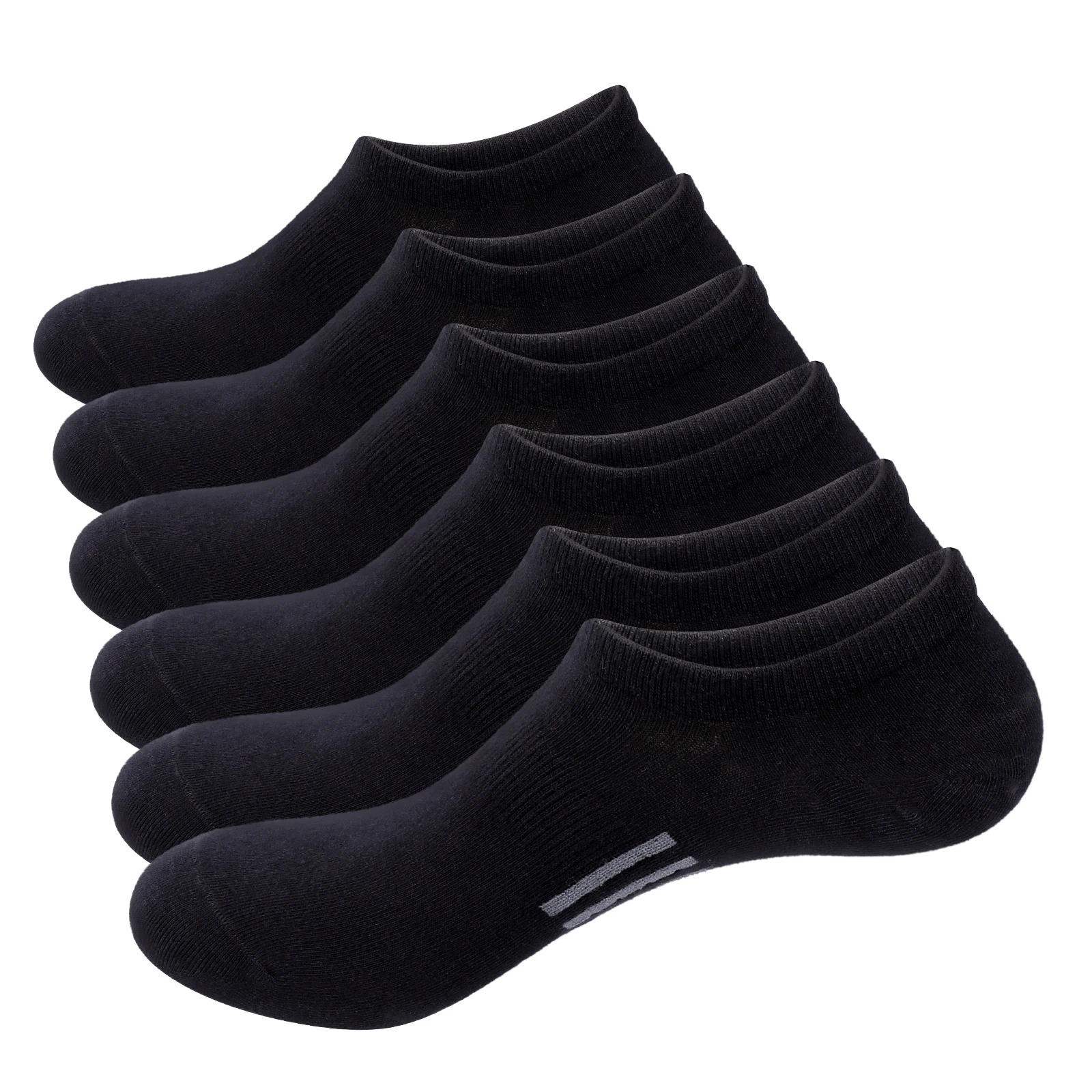 YUEDGE No Show Socks Mens 6 Pair Cotton Thin Non Slip Low Cu