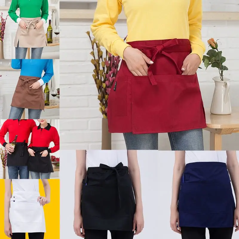 

New Fashion Canvas Kitchen Aprons For Woman Men Chef Work Apron For Grill Restaurant Bar Shop Cafes Beauty Nails Studios Uniform