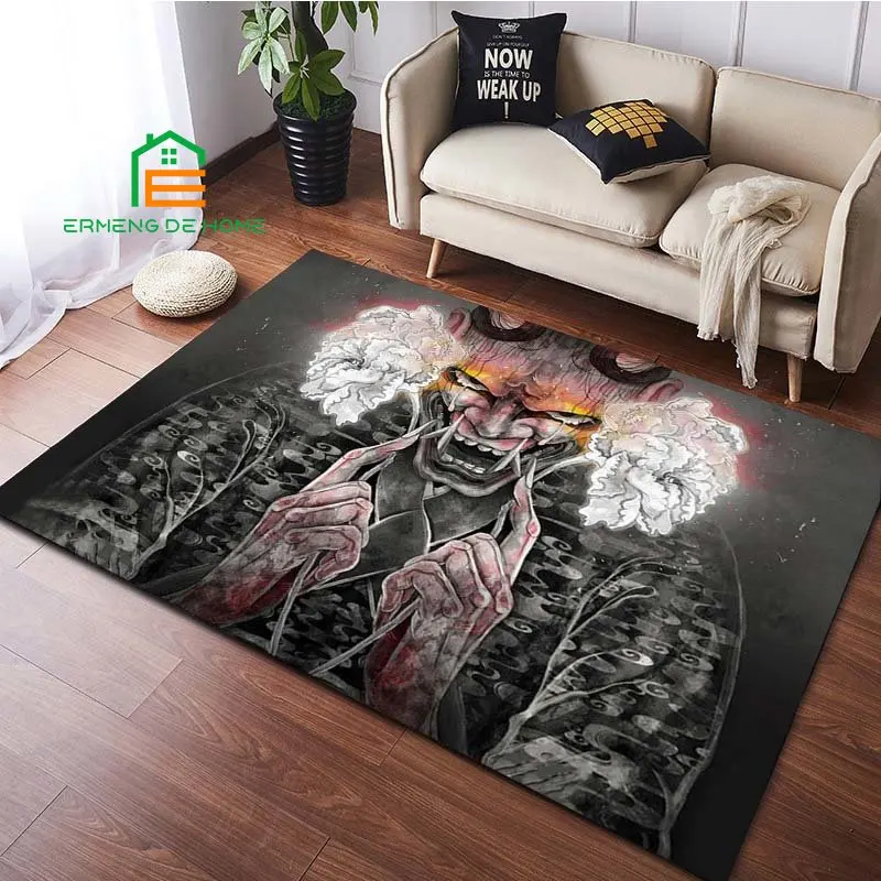 

Japanese Grimace Rug for Bedroom Living Room Carpets for Kitchen Floor Mats Home Decor Non-Slip Floor Pad Rug 14 Sizes