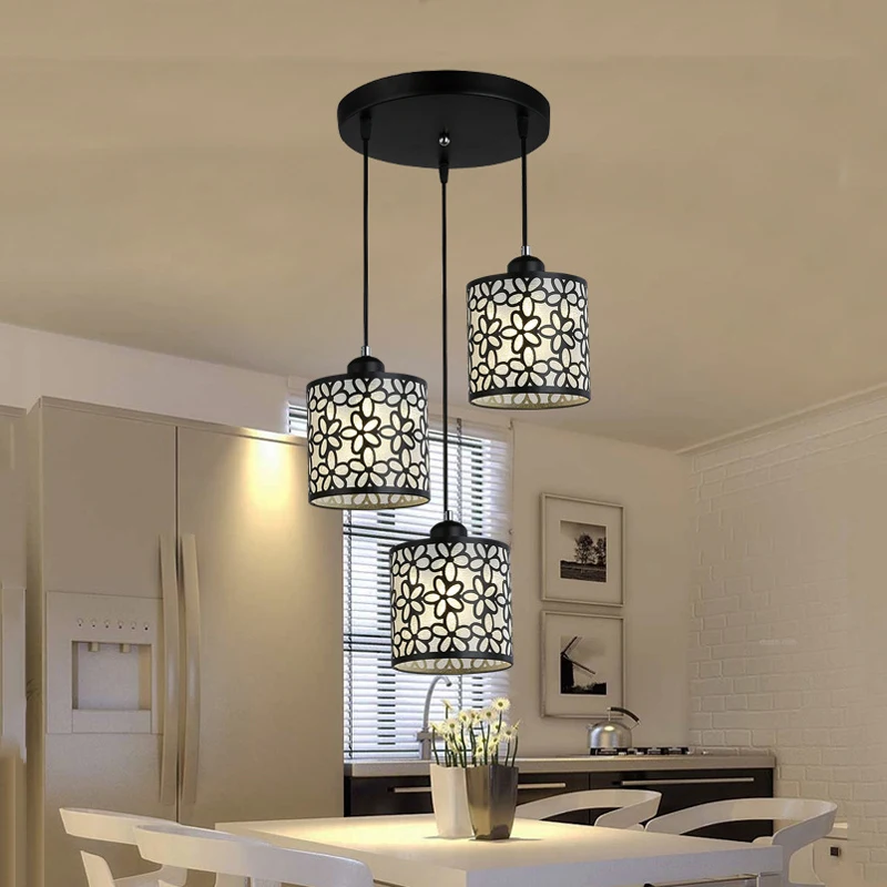 

Modern Loft Restaurant Pendant Lamp Three Heads Bedroom Bar Table Lamp Warm Home Dining Room Chandelier Light Kitchen Light
