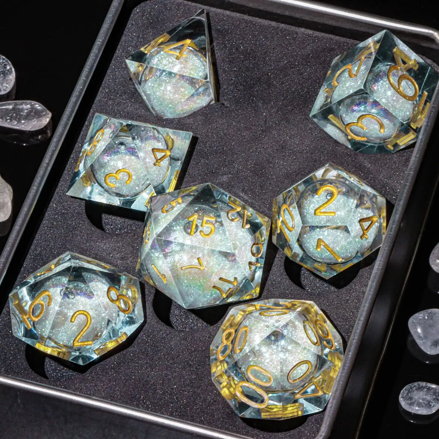 Игральные кости из жидкой смолы DnD жидкие игральные ручной работы набор