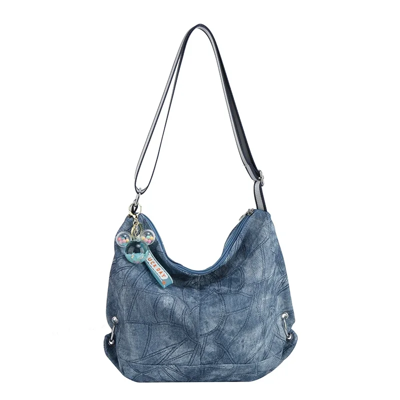 Красивая женская сумка через плечо джинсовая сумка-тоут большой вместимости