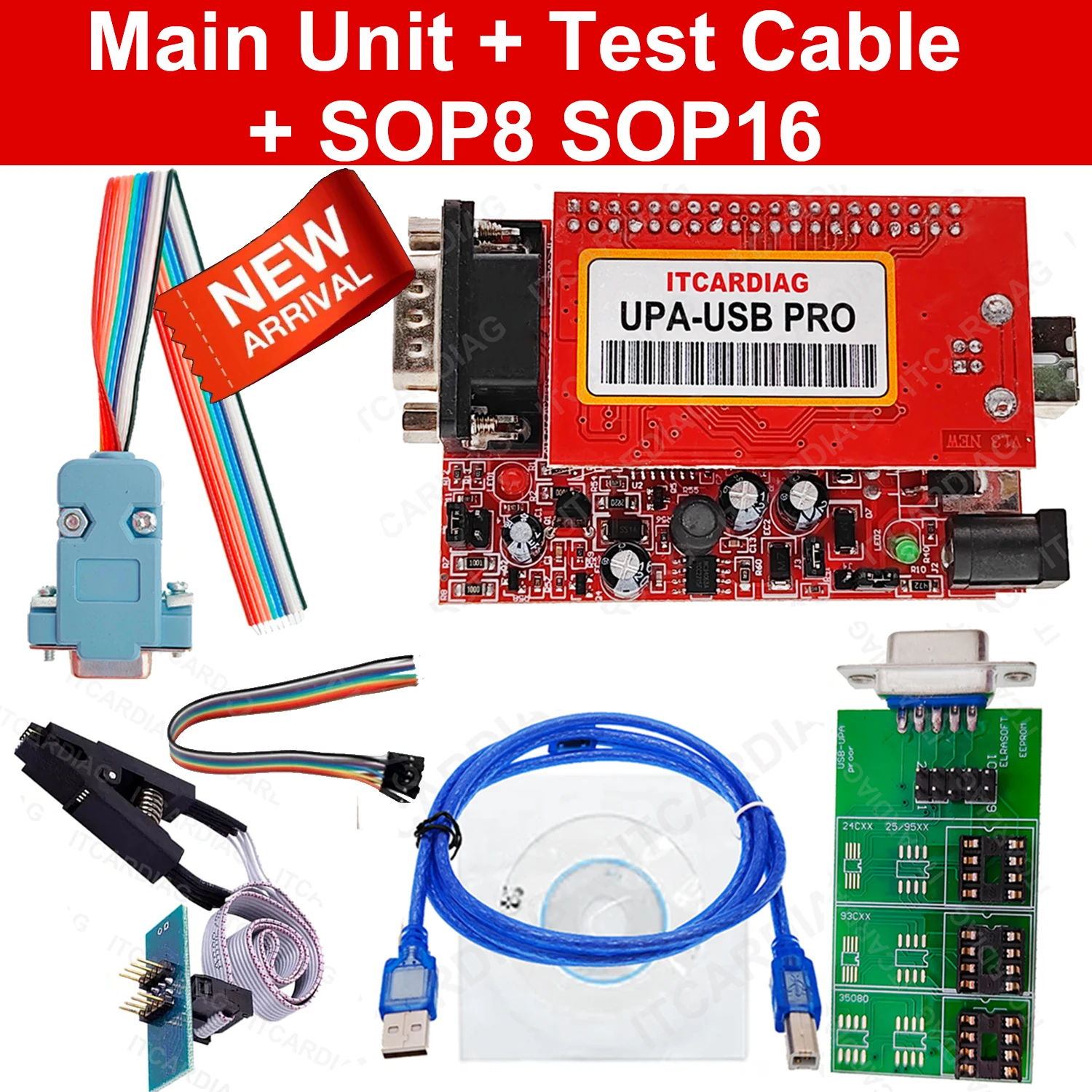 2026 UPA USB PRO V1.3 SN:050D5A5B с тестовым кабелем, настройка чипа ECU с полным сценарием 350 МБ, диагностический инструмент Upa USB-программатора