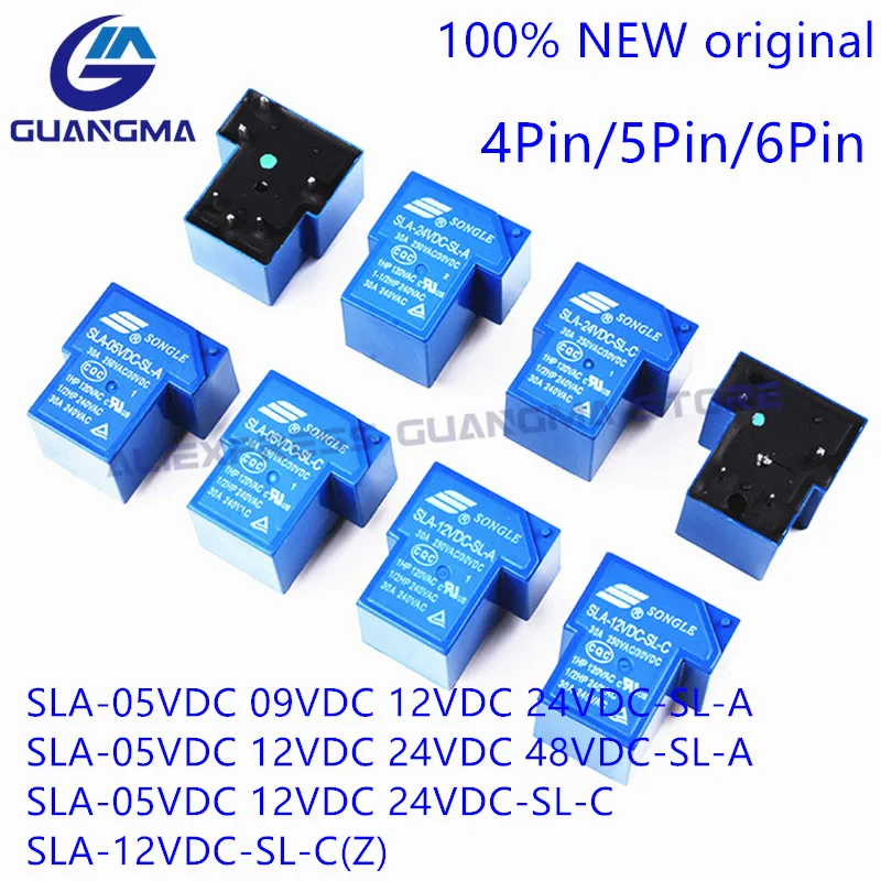 

10PCS new Power Relay SLA SLA-05V 09 12V 24V 48VDC-SL-A -C 4Pin /5Pin /6Pin 30A T90 SLA-05VDC-SL-A SLA-12VDC-SL-A SLA-24VDC-SL-C