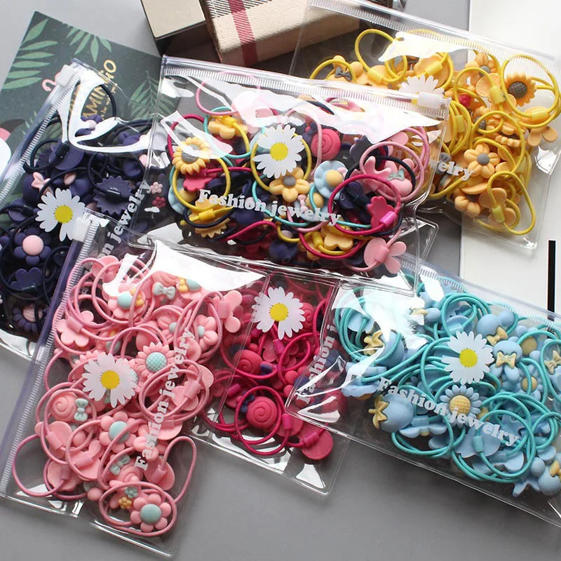 

20/2PCS Children Hair Ties Headdress Not Hurt Scrunchies Girls Elastic Hair Band Kids Hair Rope Rubber Band Set Hair Accessories