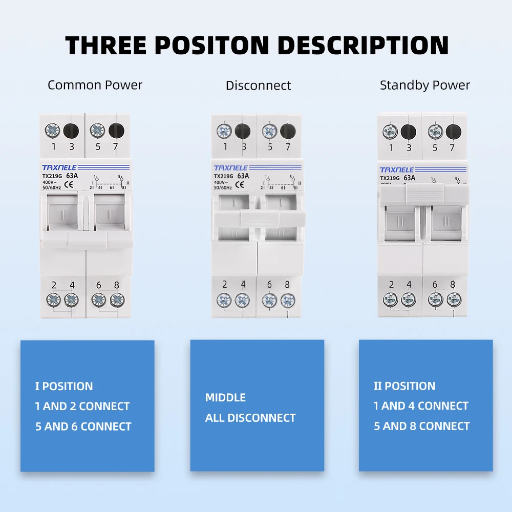 2P 40A 63a MTS Двойной источник питания ручной переключатель изоляции блокировки