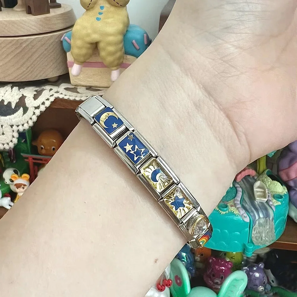 Semkeiyee Дизайнер Солнце Луна Звезда Глаз Очарование Синий Желтый Зеленый Fit 9 мм