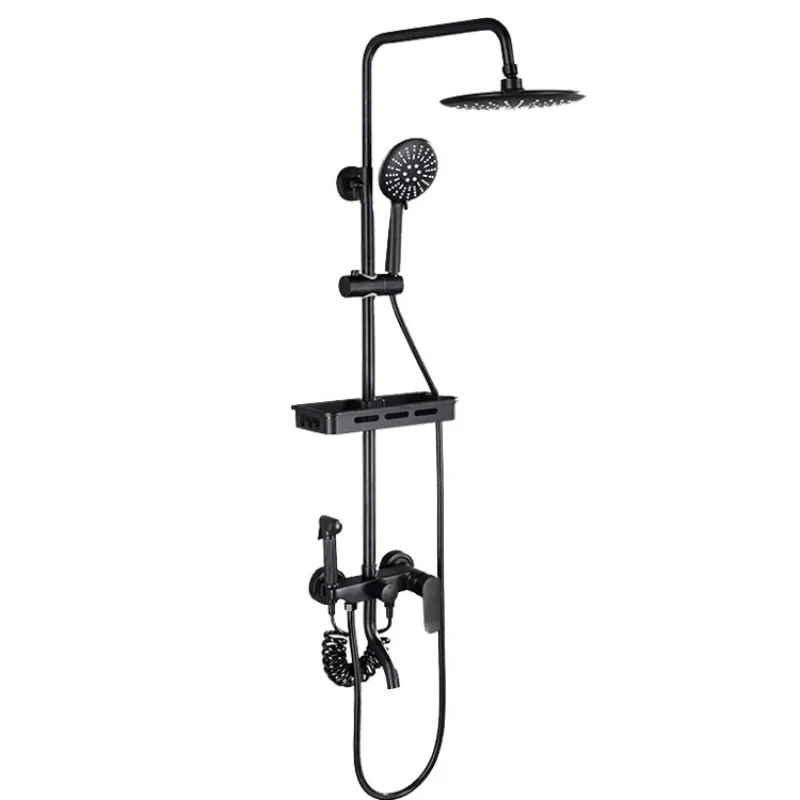 

Bathroom Shower Booster Nozzle Black Shower Set Handheld Shower Head Faucet Bathroom Shower