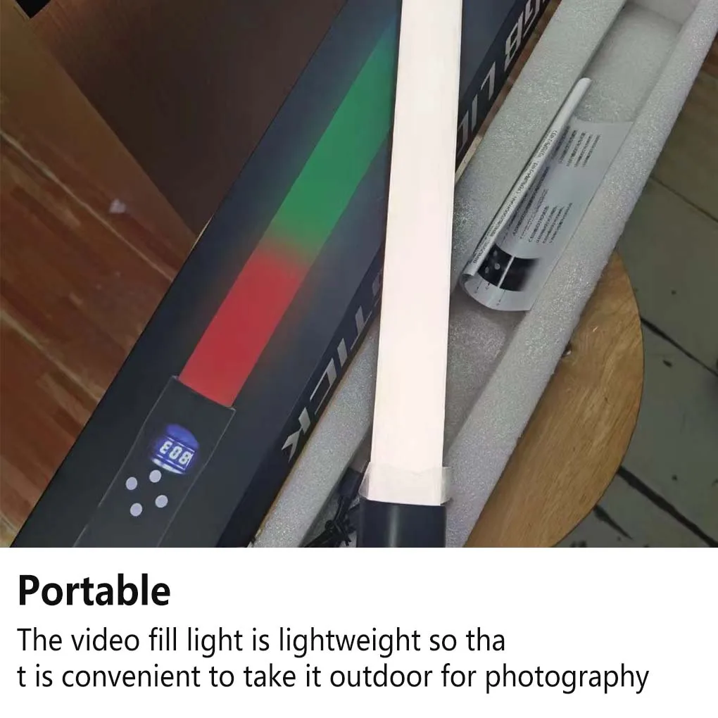 

Ручной перезаряжаемый портативный фонарь RGB в виде палочки, 3000-6500 К