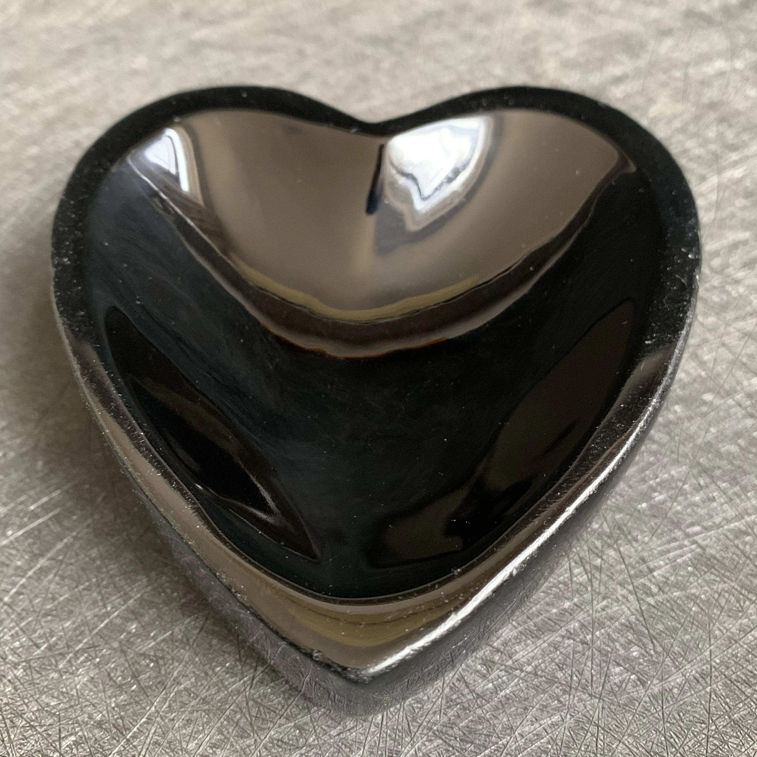 

458g Natural Obsidian Crystal Bowl Decor Ashtray Polished Colorful Quartz Dish