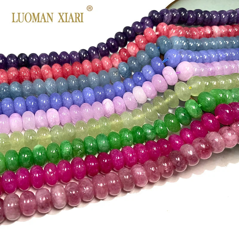 

Abacus 5x8MM Natural Stone Beads Amber Kunzite Orange Chalcedony Loose Wheel Spacer Bead for Jewelry Make Diy Bracelet Earrings