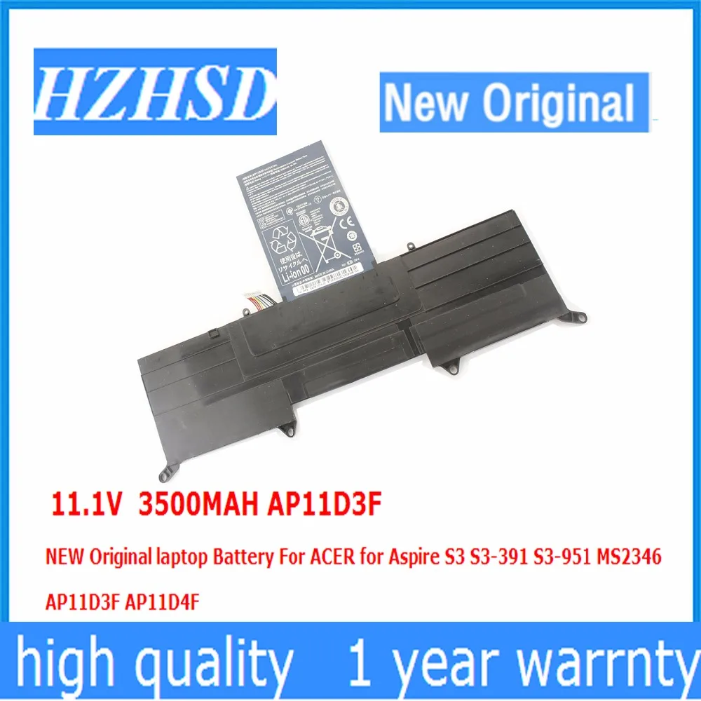 11,1 V 3500MAH AP11D3F новый оригинальный аккумулятор для ноутбука ACER для Aspire S3 S3-391 MS2346 AP11D3F AP11D4F