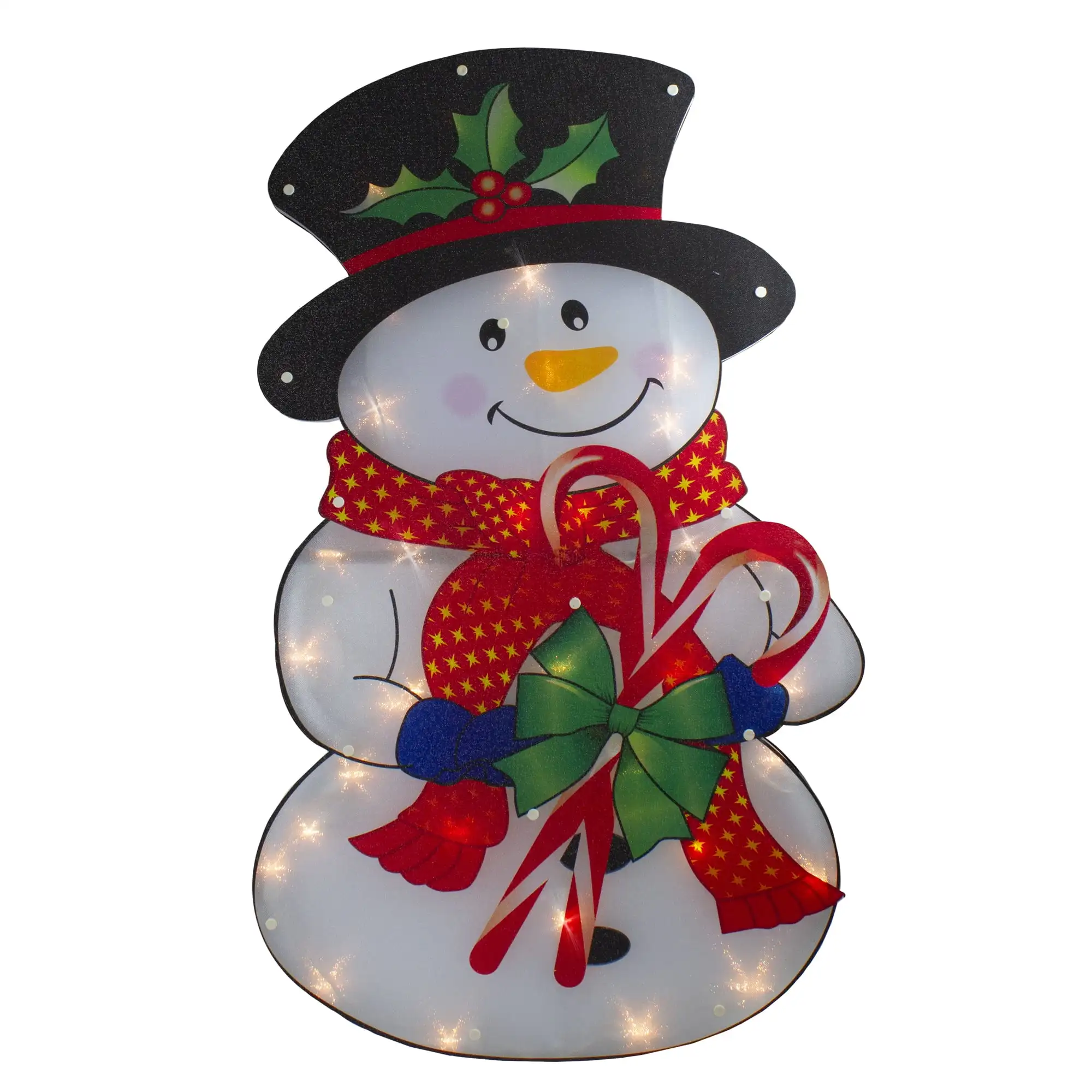 

30.5" Lighted 2 Dimensional Snowman Christmas Outdoor Decoration