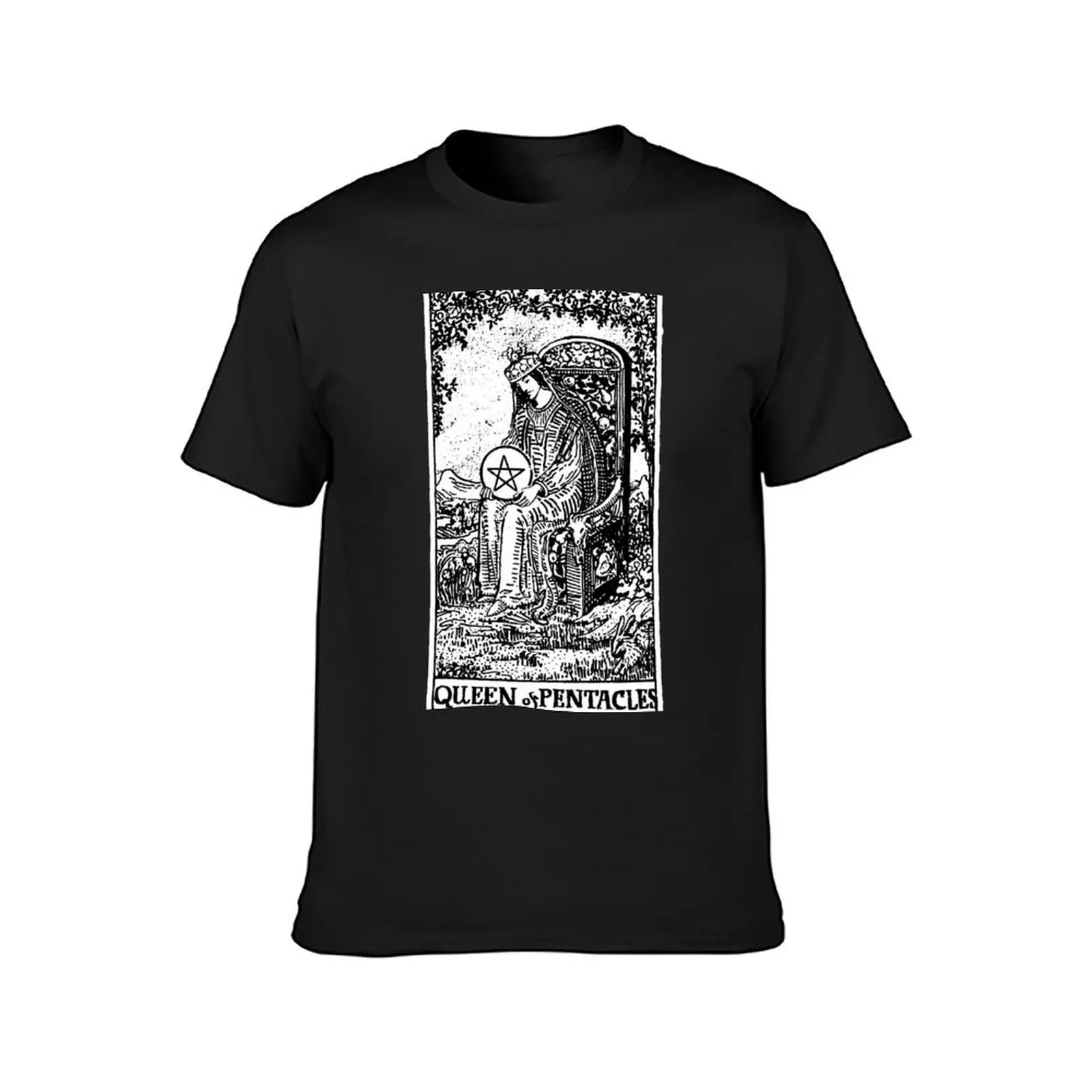 Футболка с надписью Queen of Pentacals - Tarot Card-основных Аркана-талакал на удачу оверсайз
