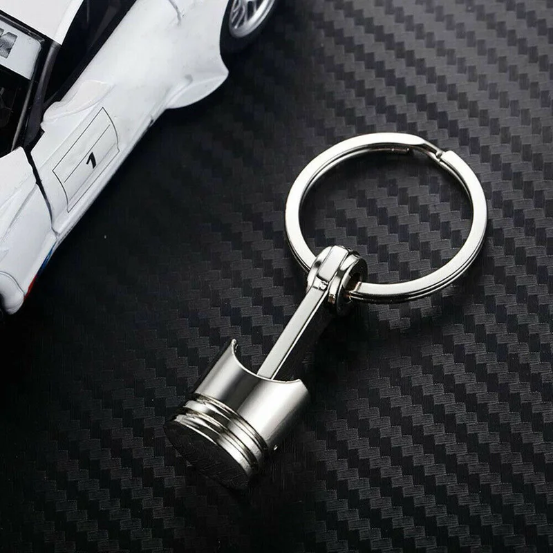 Car Engine Piston Style Keychain Key Ring Creative Metal Model Keyring Keyfob Pendant KeyChain decor Accessories |