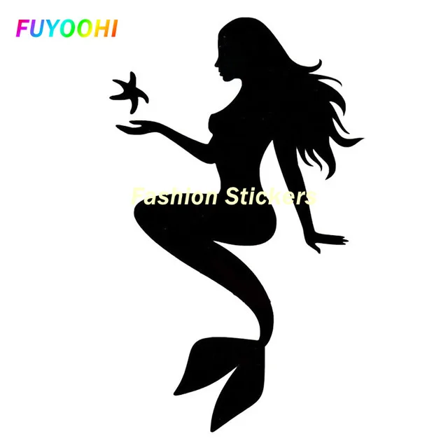 

FUYOOHI Exterior/Protection Fashion Stickers Mermaid Starfish Fish Stylish Cartoon Car Styling Decal Cool Car Window Decoration