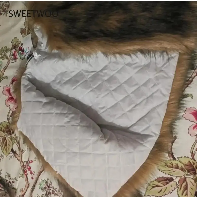 Winter Women's Thickened Warm Furry Coat Eco Faux Fur Top Fabric Coats Vest Bear Jacket Ponchos and Capes Tunic Outerwear 2022