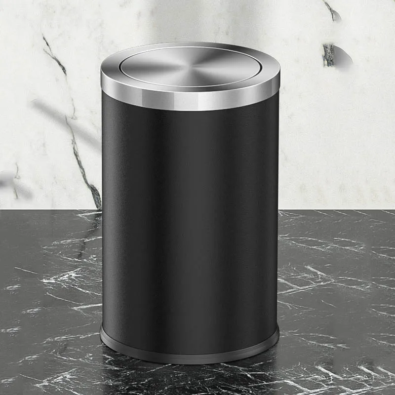 Recycle Original Small Trash Can 2022 Metal Black Wastebasket Touch Garbage Bin Food Waste Disposers Lixeira Kitchen Trash Bin