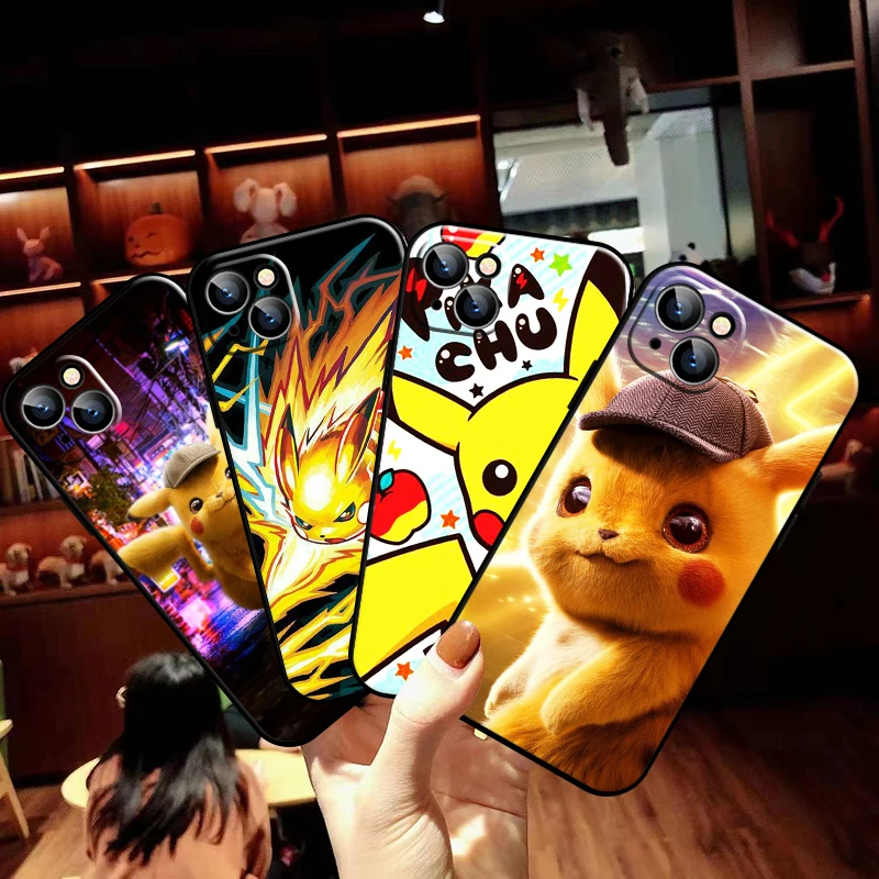 

Anime Pokemon Cute Pikachu For Apple iPhone 13 12 11 Pro Max 13 12 Mini X XR XS Max SE 5 6 6S 7 8 Plus Phone Case Coque Funda