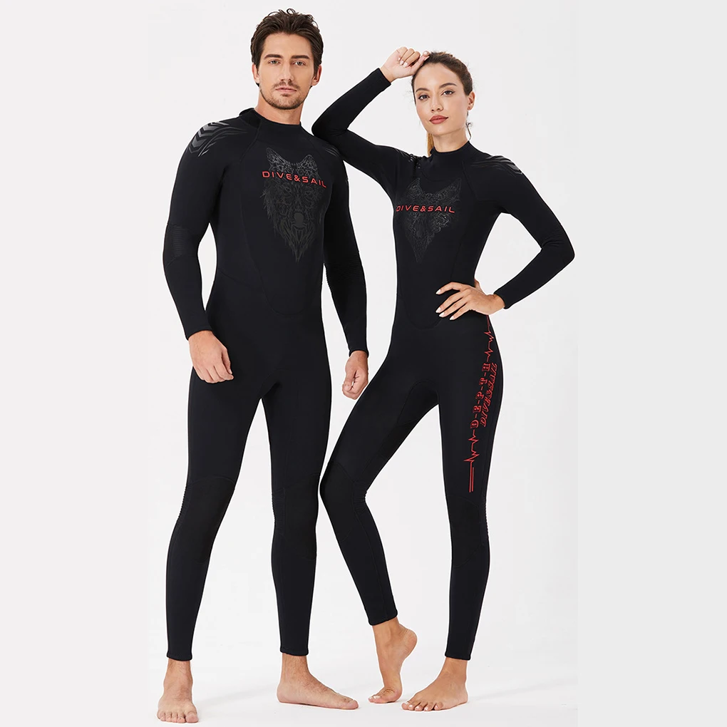 

DIVE SAIL Diving Suit 3MM Wear-resistant Long Sleeve Long Pants Wetsuit Quality Material Surfing Accessory male black 3XL