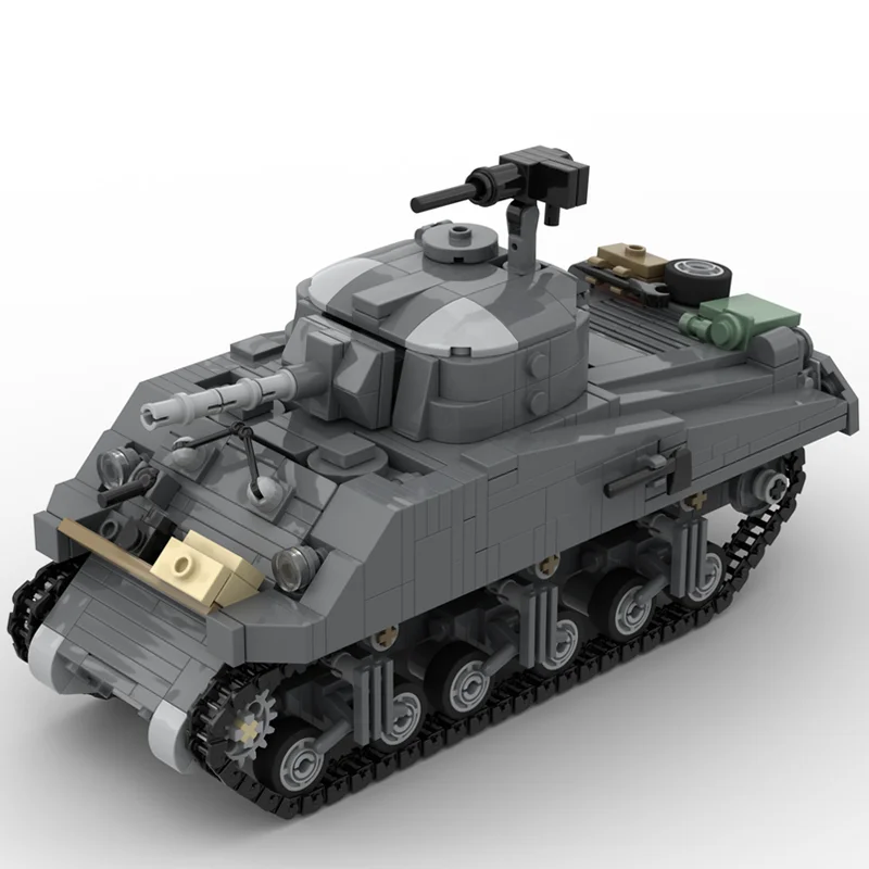 Фото Новый набор из 749 деталей: Военная модель танка M4A3 (75) с огнеметом, конструктор, технологичные строительные блоки, игрушка для самостоятельной сборки, подарок на Рождество и праздники №1