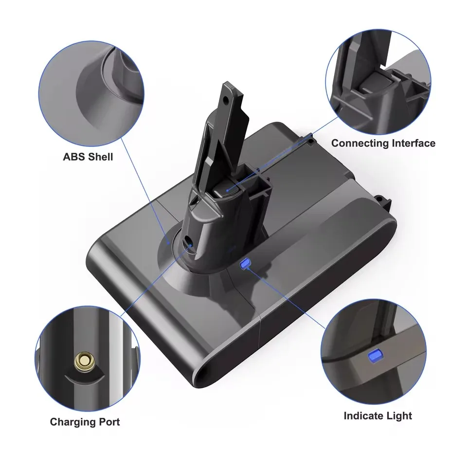 Фото Новая батарея Li-ion 21.6 В 12800 мАч для Dyson V7, замена для пылесоса, модель 2026 года №3