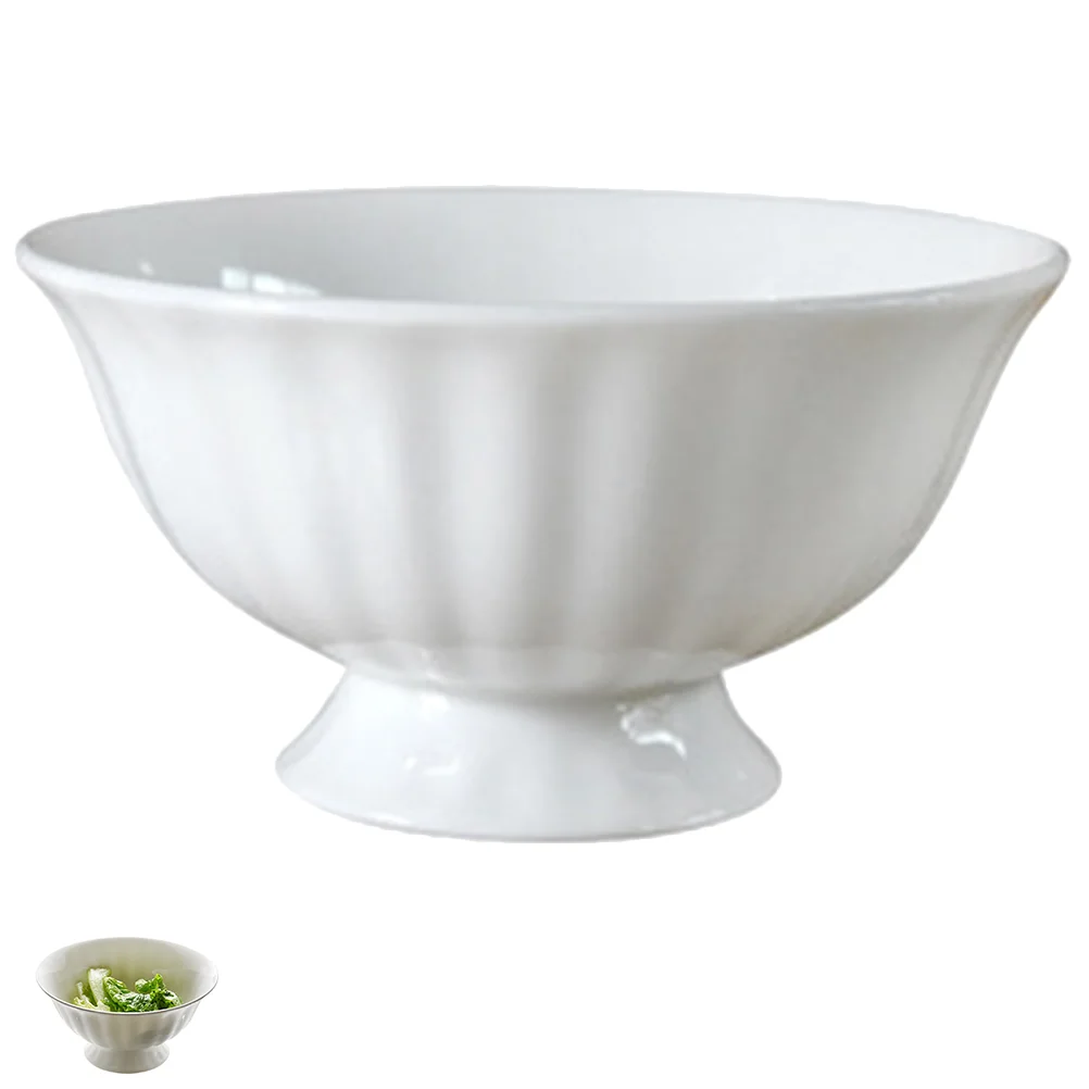 

Bowls Bowl Ceramic Rice Dish Footed Dinner Serving Nut Cream Ice Snack Dessert Porridge Pasta Fruit Ramen Oatmeal Noodle Salad