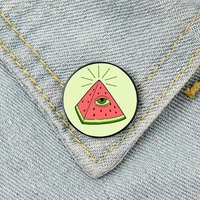 watermelon printed pin custom funny brooches shirt lapel bag cute badge cartoon cute jewelry gift for lover girl friends