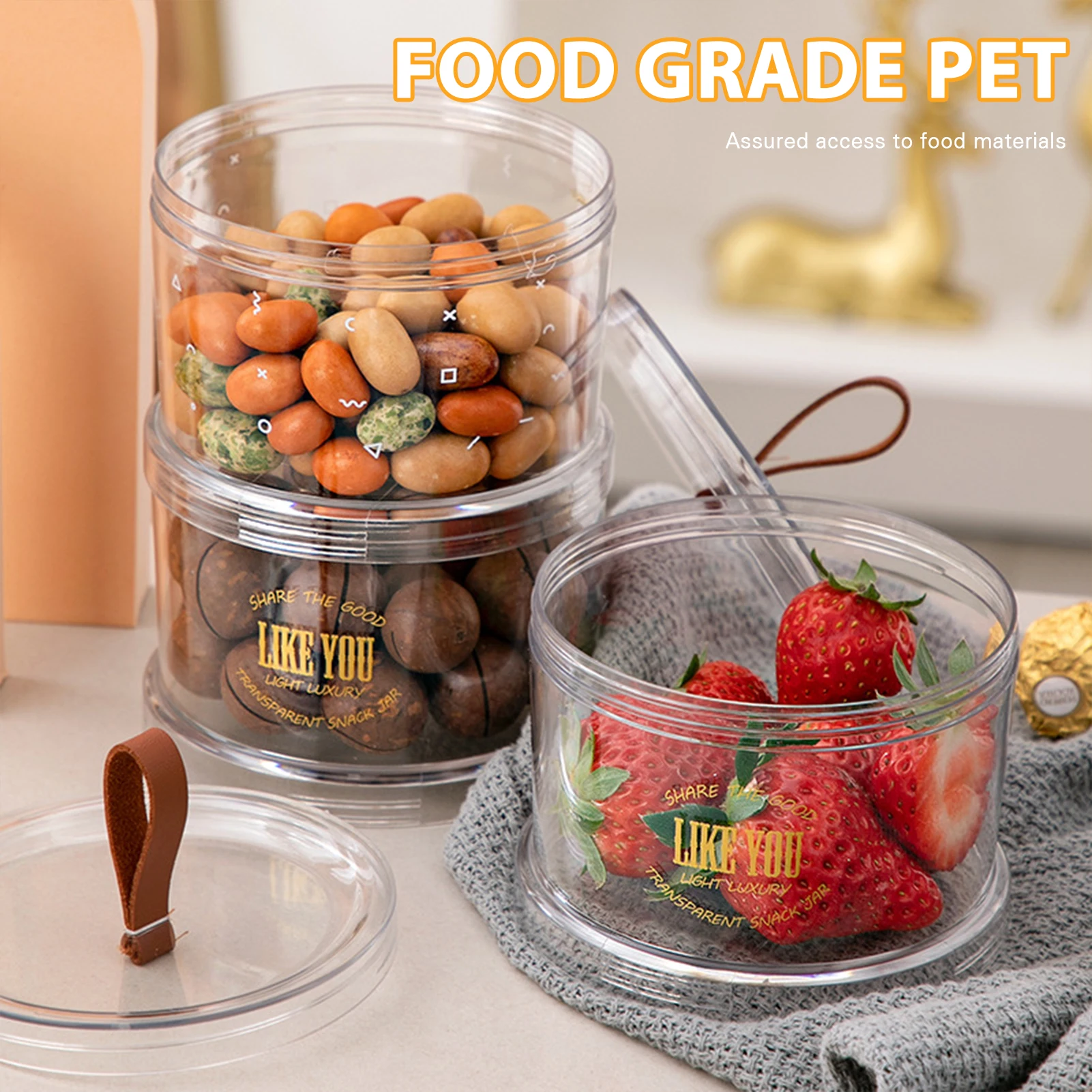 

Kitchen Grain Airtight Jars Multifunction Food Grain Stackable Storage Tanks BPA-Free Containers with Lid Easy to Use