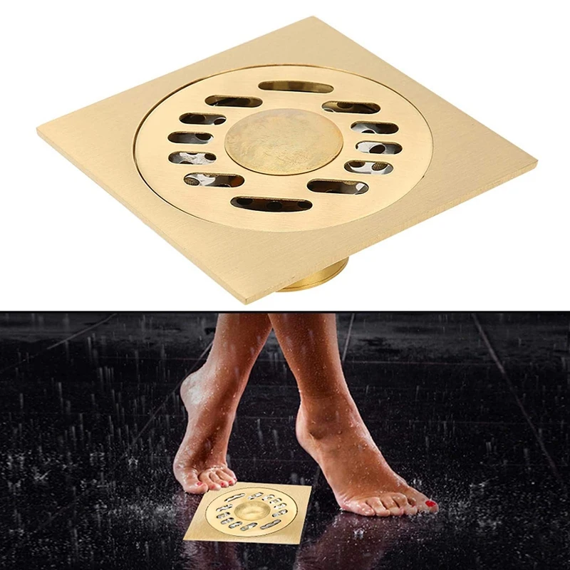 Горячая Распродажа латунный квадратный Слив для душа раковины ванной комнаты 4x4