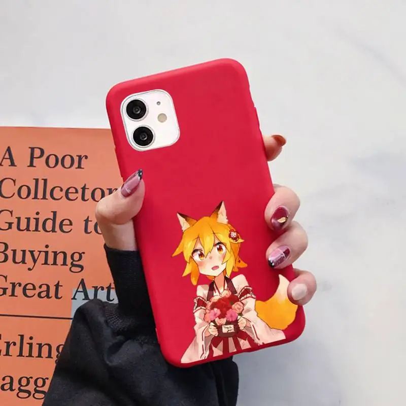 

The Helpful Fox Senko San Phone Case for iPhone 11 12 13 Mini Pro Xs Max 8 7 6 6S Plus X XR Solid Candy Color Case
