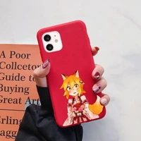 the helpful fox senko san phone case for iphone 11 12 13 mini pro xs max 8 7 6 6s plus x xr solid candy color case