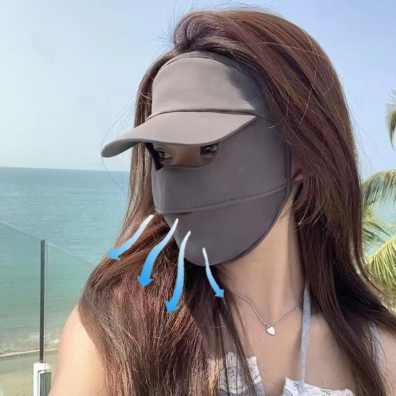 

Cap Mask One Set Sun Protection Hat Men Women Anti UV Outdoor Full Face Cover Visor Cycling Sun Hat Fishing Breathable Facekini