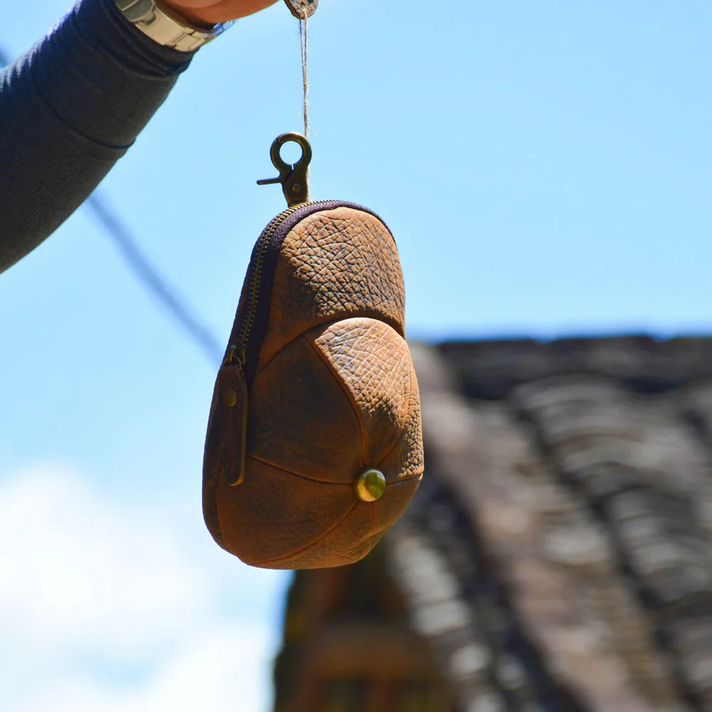 Real leather vintage bag hat wrap mobile phone waist bag