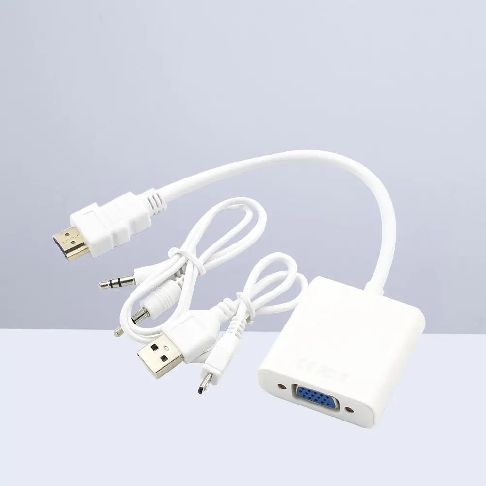 Фото Адаптер VGA Full HD 1080P с USB-портом для зарядки, для компьютера, ноутбука, планшета, монитора, проектора, видео- и аудиовыхода №3