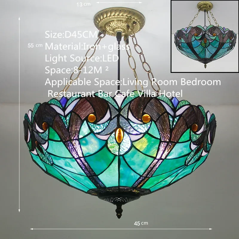 Подвесной светильник ANITA Tiffany светодиодный ретро-крестительный для гостиной